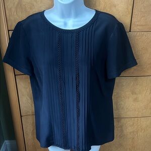 Brooks Brothers Dark Blue Pleated Women's Blouse